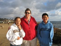 Taylor, Lisa and Stuart on the beach